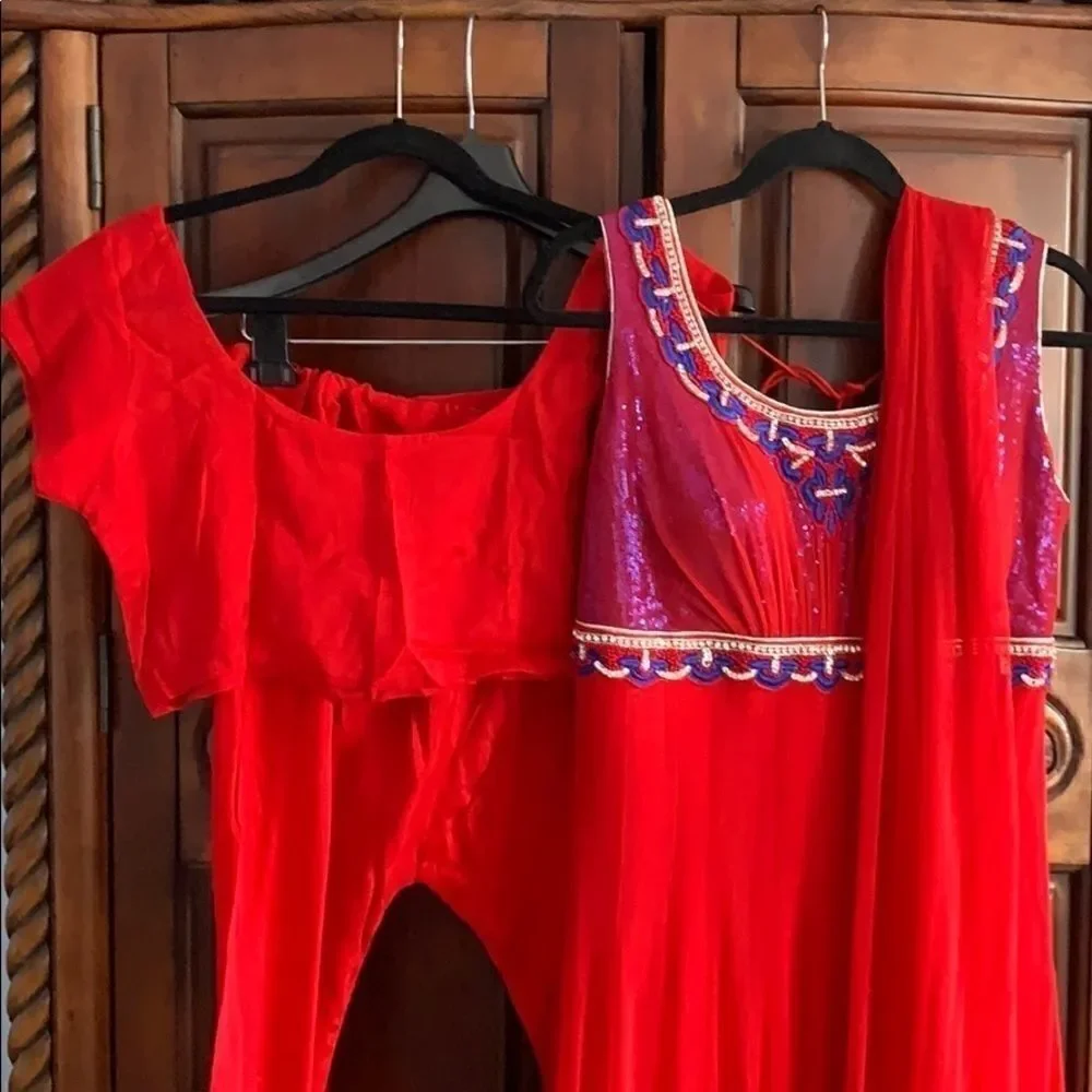 Indian Salwaar Kameez- Anarkali style 4 piece set.